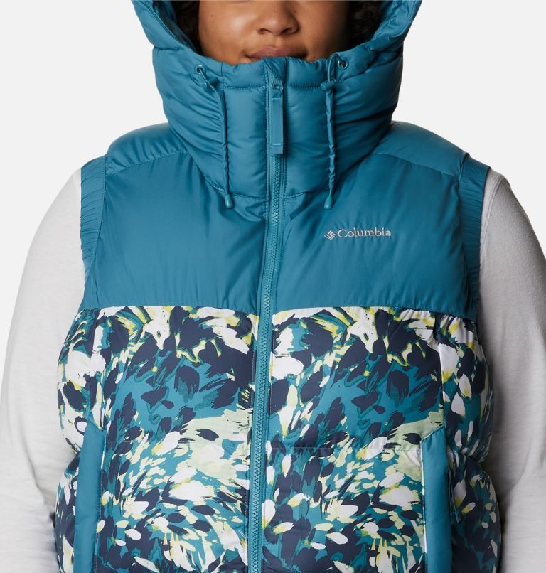 Women's Columbia Pike Lake II Insulated Vests Turquoise / Flower | Plus Size CA-Z5068
